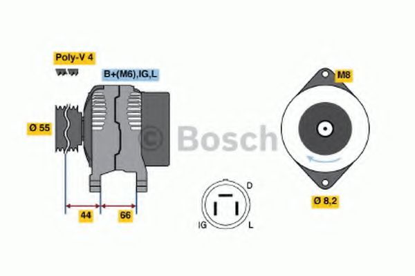 BOSCH 0 986 038 151 Генератор 03 1998 для SUZUKI (Сузуки) BOSCH 0 986 038 151 Генератор 03 1998 для SUZUKI (Сузуки)