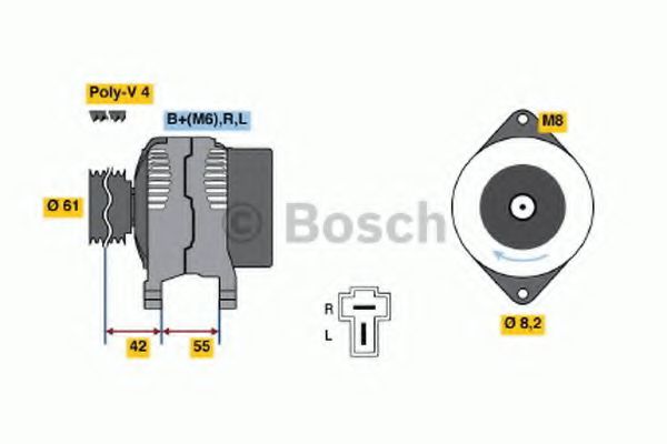 BOSCH 0 986 038 451 Генератор 09 1985 для HYUNDAI EXCEL (Хендай Эxcэл) BOSCH 0 986 038 451 Генератор 09 1985 для HYUNDAI EXCEL (Хендай Эxcэл)