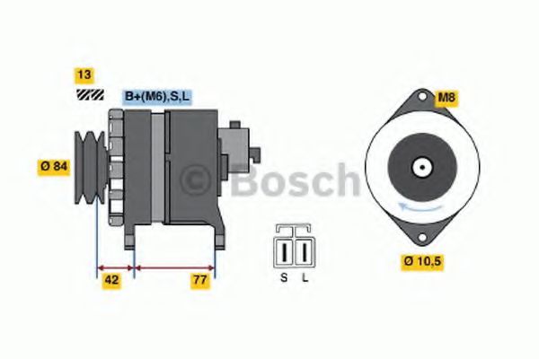 BOSCH 0 986 038 501 Генератор для NISSAN D 21 (Ниссан Д 21) BOSCH 0 986 038 501 Генератор для NISSAN D 21 (Ниссан Д 21)