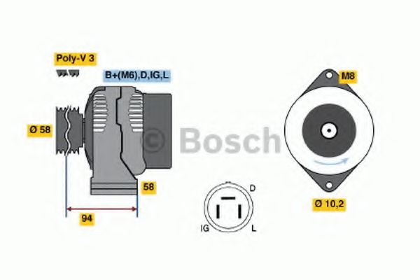 BOSCH 0 986 038 561 Генератор D14A1 для HONDA (Хонда) BOSCH 0 986 038 561 Генератор D14A1 для HONDA (Хонда)