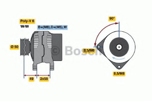 BOSCH 0 986 038 610 Генератор для VOLKSWAGEN CORRADO (Фольксваген Cоррадо) BOSCH 0 986 038 610 Генератор для VOLKSWAGEN CORRADO (Фольксваген Cоррадо)