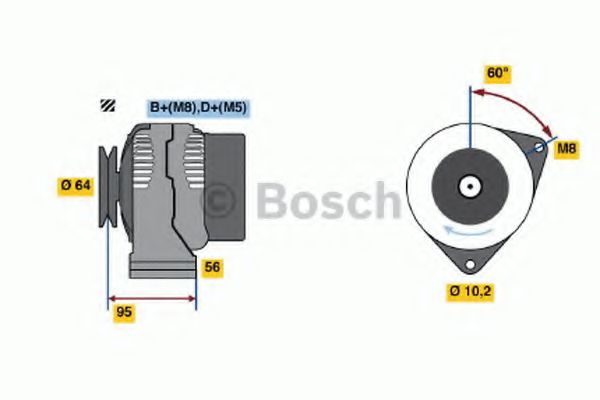 BOSCH 0 120 335 007 Генератор HFX (TU1JP) для PEUGEOT PARTNER PATAGONICA / URBANA (Пежо Партнер патагоника / урбана) BOSCH 0 120 335 007 Генератор HFX (TU1JP) для PEUGEOT PARTNER PATAGONICA / URBANA (Пежо Партнер патагоника / урбана)