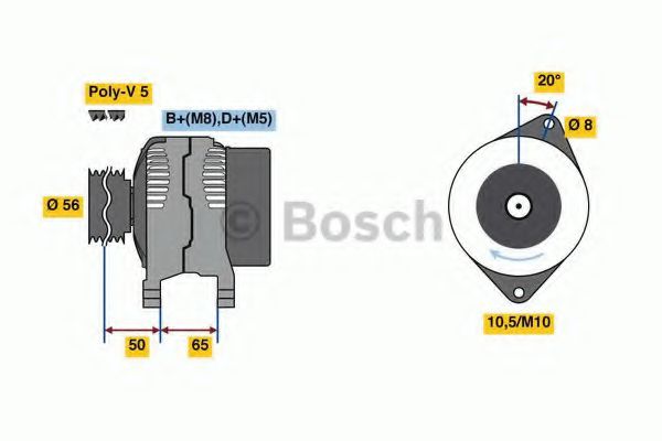 BOSCH 0 986 038 801 Генератор 90 для CITROËN XM (CитроËн Хм) BOSCH 0 986 038 801 Генератор 90 для CITROËN XM (CитроËн Хм)