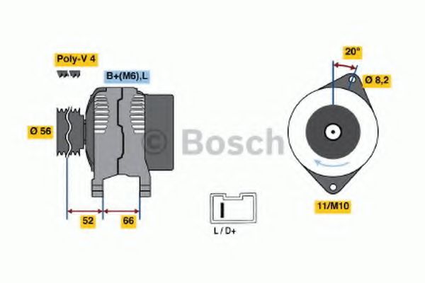 BOSCH 0 986 038 831 Генератор для PEUGEOT 305 II (Пежо 305 2) BOSCH 0 986 038 831 Генератор для PEUGEOT 305 II (Пежо 305 2)