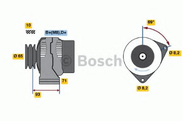 BOSCH 0 123 500 005 Генератор для автомобилей с кондиционером для VOLVO (Вольво) BOSCH 0 123 500 005 Генератор для автомобилей с кондиционером для VOLVO (Вольво)