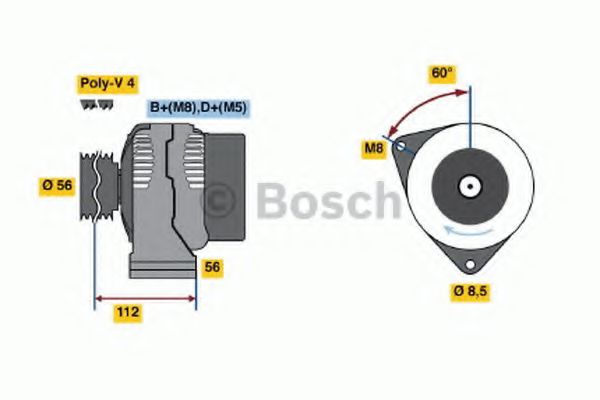 BOSCH 0 120 485 047 Генератор 70 для AUDI 90 (Ауди 90) BOSCH 0 120 485 047 Генератор 70 для AUDI 90 (Ауди 90)