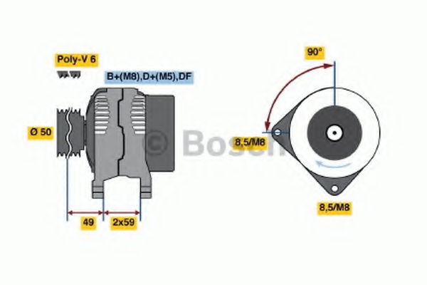 BOSCH 0 986 039 520 Генератор для AUDI 90 (Ауди 90) BOSCH 0 986 039 520 Генератор для AUDI 90 (Ауди 90)