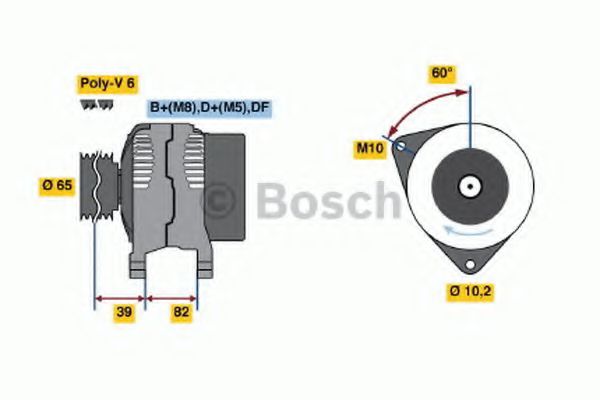 BOSCH 0 986 039 690 Генератор для AUDI 80 (Ауди 80) BOSCH 0 986 039 690 Генератор для AUDI 80 (Ауди 80)