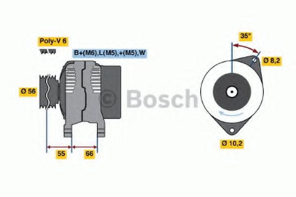 BOSCH 0 986 040 001 Генератор F3P 724 для RENAULT LAGUNA I (Рено Лагуна 1)