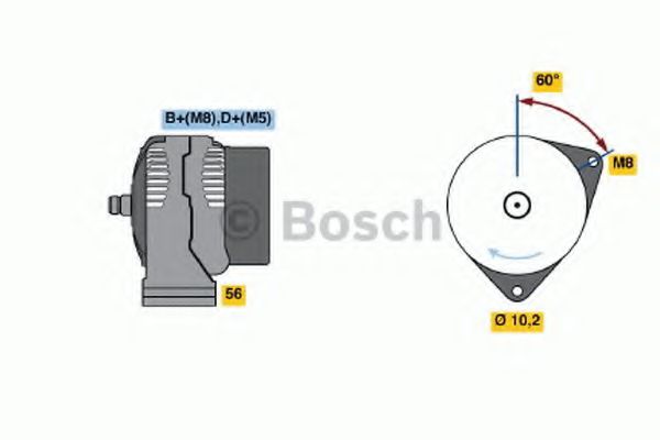 BOSCH 0 986 040 190 Генератор 06 1997 для PEUGEOT 106 I (Пежо 106 и) BOSCH 0 986 040 190 Генератор 06 1997 для PEUGEOT 106 I (Пежо 106 и)