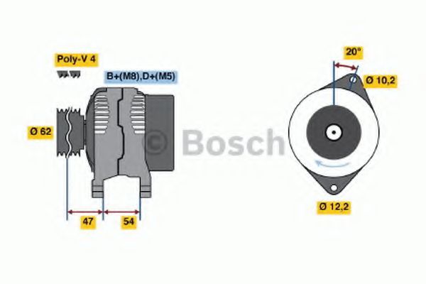 BOSCH 0 986 040 661 Генератор для автомобилей без усиленного рулевого механизма для FIAT BRAVA (Фиат Брава) BOSCH 0 986 040 661 Генератор для автомобилей без усиленного рулевого механизма для FIAT BRAVA (Фиат Брава)