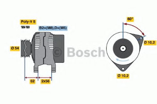 BOSCH 0 124 225 022 Генератор Y8999999 для OPEL VITA C (Опель Vита c) BOSCH 0 124 225 022 Генератор Y8999999 для OPEL VITA C (Опель Vита c)