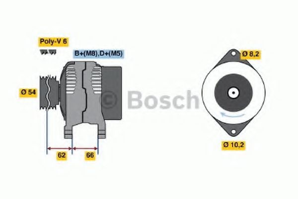 BOSCH 0 986 041 381 Генератор<br >для автомобилей без кондиционера 