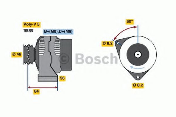 BOSCH 0 986 041 451 Генератор<br >105 