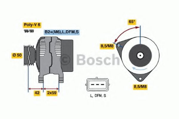 BOSCH 0 986 041 950 Генератор<br >90 