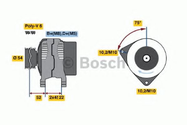 BOSCH 0 986 042 091 Генератор 90 для PEUGEOT 206 SW (Пежо 206 св) BOSCH 0 986 042 091 Генератор 90 для PEUGEOT 206 SW (Пежо 206 св)