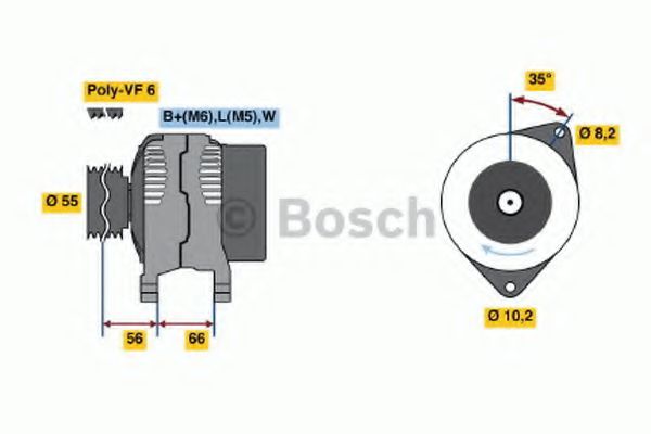 BOSCH 0 986 042 141 Генератор<br >F9Q 720 