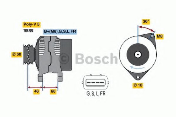 BOSCH 0 986 042 301 Генератор<br >04 2010 