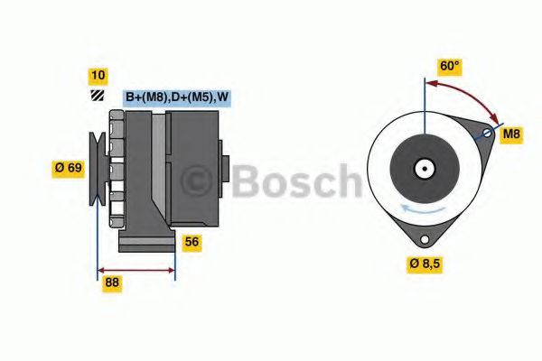 BOSCH 0 986 043 300 Генератор для VOLKSWAGEN T4 MULTIVAN (Фольксваген Т4 мултиvан) BOSCH 0 986 043 300 Генератор для VOLKSWAGEN T4 MULTIVAN (Фольксваген Т4 мултиvан)