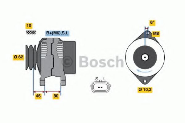 BOSCH 0 986 044 051 Генератор<br >70 