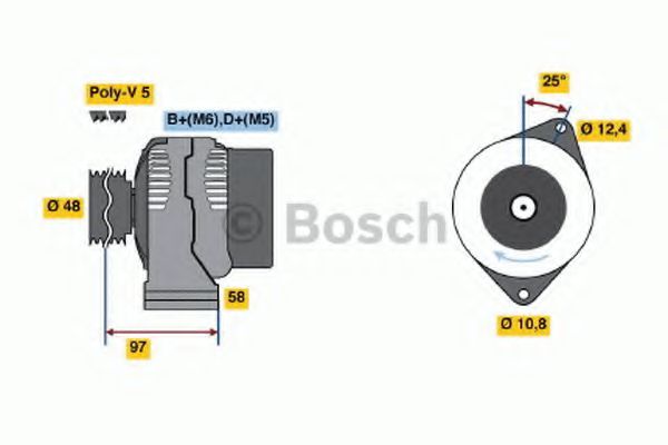 BOSCH 0 986 044 621 Генератор 65 для ROVER 25 (Ровер 25) BOSCH 0 986 044 621 Генератор 65 для ROVER 25 (Ровер 25)