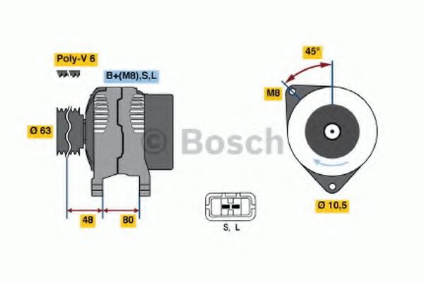 BOSCH 0 986 045 621 Генератор для NISSAN MAXIMA QX (Ниссан Маxима qx) BOSCH 0 986 045 621 Генератор для NISSAN MAXIMA QX (Ниссан Маxима qx)