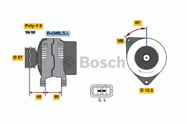 BOSCH 0 986 045 661 Генератор для NISSAN CEFIRO (Ниссан Cэфиро) BOSCH 0 986 045 661 Генератор для NISSAN CEFIRO (Ниссан Cэфиро)