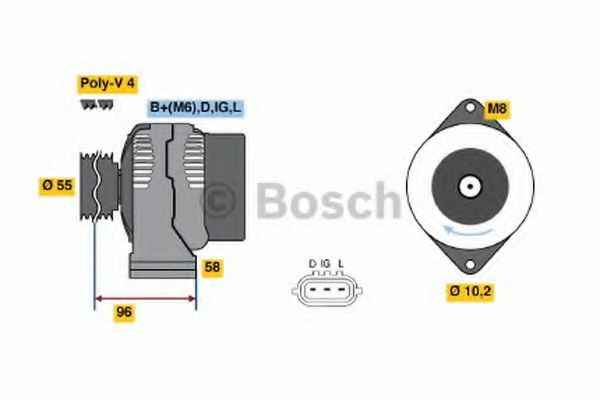 BOSCH 0 986 045 751 Генератор для SUZUKI ESTEEM (Сузуки Эстээм) BOSCH 0 986 045 751 Генератор для SUZUKI ESTEEM (Сузуки Эстээм)