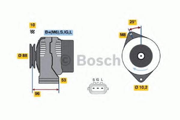 BOSCH 0 986 045 881 Генератор 05 2001 для TOYOTA PICNIC (Тойота/тоета Пикник) BOSCH 0 986 045 881 Генератор 05 2001 для TOYOTA PICNIC (Тойота/тоета Пикник)