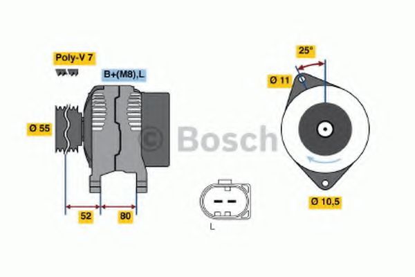 BOSCH 0 124 325 053 Генератор F1AE0481B для IVECO (Ивеко) BOSCH 0 124 325 053 Генератор F1AE0481B для IVECO (Ивеко)