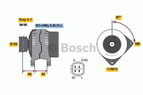 BOSCH 0 986 046 120 Генератор для TOYOTA AVENSIS (Тойота/тоета Авенсис) BOSCH 0 986 046 120 Генератор для TOYOTA AVENSIS (Тойота/тоета Авенсис)