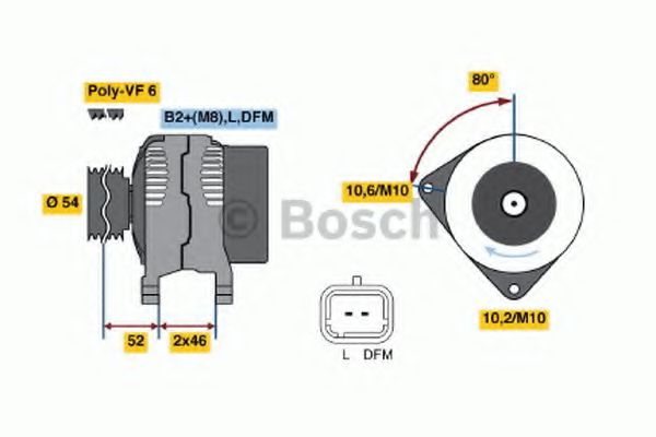 BOSCH 0 986 046 240 Генератор для PEUGEOT 308 (Пежо 308) BOSCH 0 986 046 240 Генератор для PEUGEOT 308 (Пежо 308)