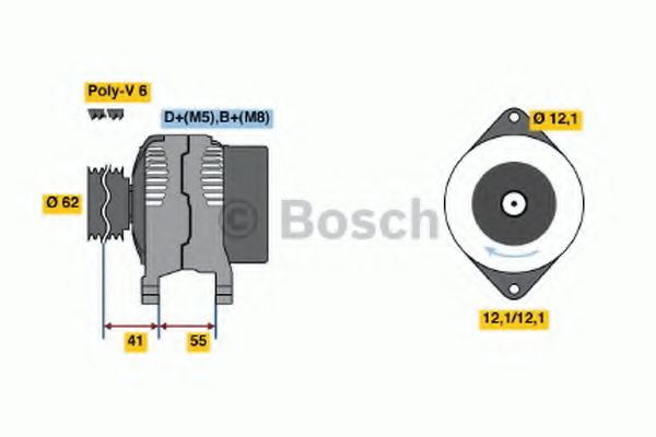 BOSCH 0 986 047 771 Генератор для автомобилей с кондиционером для FIAT (Фиат) BOSCH 0 986 047 771 Генератор для автомобилей с кондиционером для FIAT (Фиат)