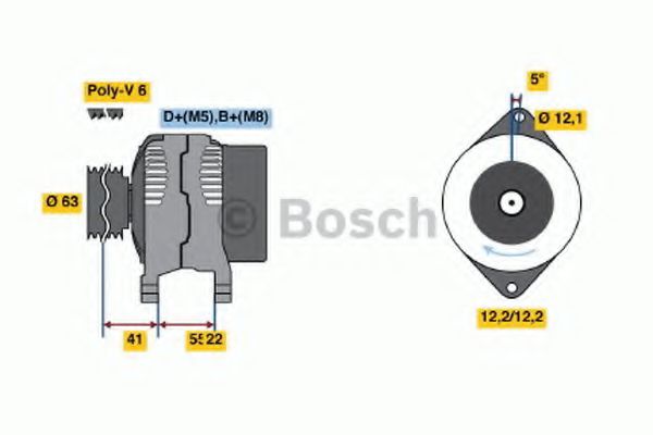 BOSCH 0 986 047 781 Генератор для автомобилей без кондиционера для FIAT (Фиат) BOSCH 0 986 047 781 Генератор для автомобилей без кондиционера для FIAT (Фиат)
