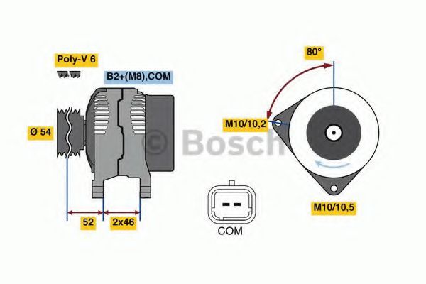 BOSCH 0 986 048 360 Генератор для PEUGEOT 407 (Пежо 407) BOSCH 0 986 048 360 Генератор для PEUGEOT 407 (Пежо 407)