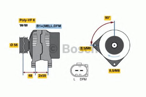 BOSCH 0 986 048 530 Генератор для SEAT ALHAMBRA (Сеат Альхамбра) BOSCH 0 986 048 530 Генератор для SEAT ALHAMBRA (Сеат Альхамбра)