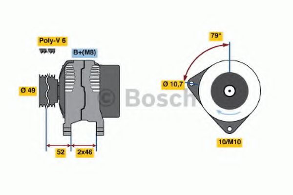 BOSCH 0 986 048 911 Генератор 90 для CITROëN (Cитроëн)