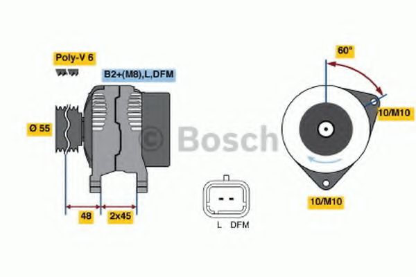 BOSCH 0 986 049 091 Генератор 120 для CITROËN C5 II (CитроËн С5 2) BOSCH 0 986 049 091 Генератор 120 для CITROËN C5 II (CитроËн С5 2)