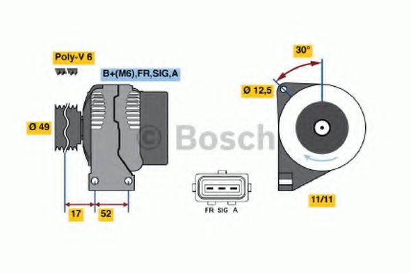 BOSCH 0 986 049 121 Генератор 90 для FORD FIESTA V (Форд Фиеста 5) BOSCH 0 986 049 121 Генератор 90 для FORD FIESTA V (Форд Фиеста 5)