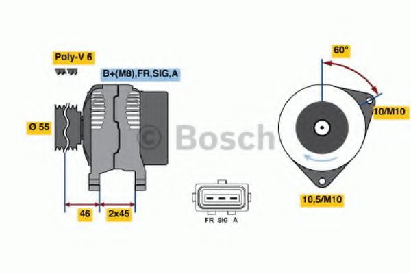 BOSCH 0 986 049 151 Генератор для автомобилей без дополнительной системы отопления для FORD-USA (Форд-уса) BOSCH 0 986 049 151 Генератор для автомобилей без дополнительной системы отопления для FORD-USA (Форд-уса)