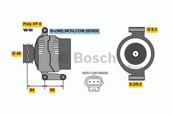 BOSCH 0 986 049 670 Генератор 120 для VOLVO S40 II (Вольво S40 2) BOSCH 0 986 049 670 Генератор 120 для VOLVO S40 II (Вольво S40 2)