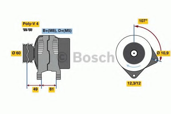 BOSCH 0 986 049 740 Генератор для FIAT PALIO (Фиат Палио) BOSCH 0 986 049 740 Генератор для FIAT PALIO (Фиат Палио)