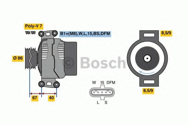 BOSCH 0 986 049 780 Генератор для DAF (Даф) BOSCH 0 986 049 780 Генератор для DAF (Даф)