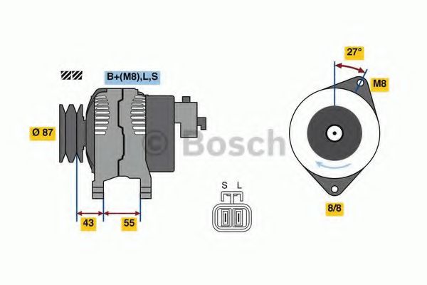 BOSCH 0 986 080 020 Генератор для HYUNDAI H 200 (Хендай Х 200) BOSCH 0 986 080 020 Генератор для HYUNDAI H 200 (Хендай Х 200)