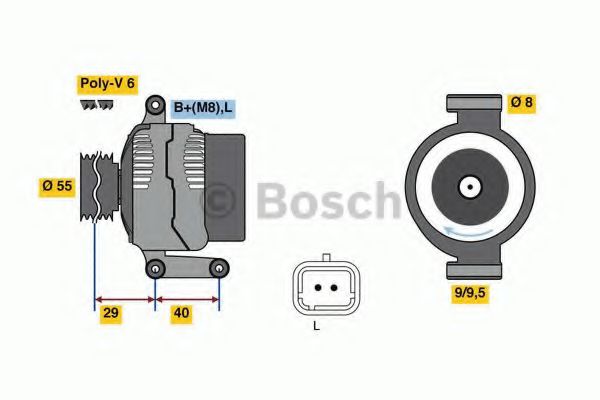 BOSCH 0 986 080 220 Генератор 03 2009 для RENAULT SCNIC I (Рено Сценик и) BOSCH 0 986 080 220 Генератор 03 2009 для RENAULT SCNIC I (Рено Сценик и)