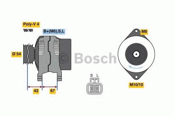 BOSCH 0 986 080 250 Генератор B6 для KIA MENTOR (Киа Мэнтор) BOSCH 0 986 080 250 Генератор B6 для KIA MENTOR (Киа Мэнтор)
