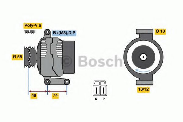 BOSCH 0 986 080 320 Генератор для MAZDA 6 (Мазда 6) BOSCH 0 986 080 320 Генератор для MAZDA 6 (Мазда 6)