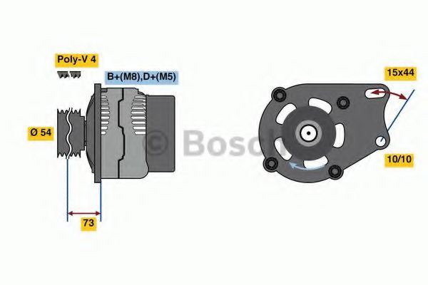 BOSCH 0 986 080 560 Генератор 70 для FIAT 500 C (Фиат 500 c) BOSCH 0 986 080 560 Генератор 70 для FIAT 500 C (Фиат 500 c)