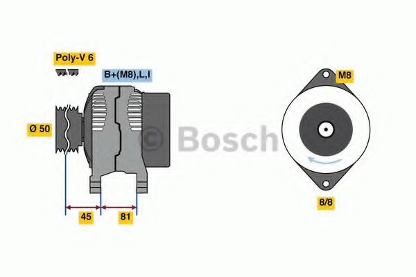 BOSCH 0 986 080 650 Генератор 580669 для DAEWOO (Дэу) BOSCH 0 986 080 650 Генератор 580669 для DAEWOO (Дэу)