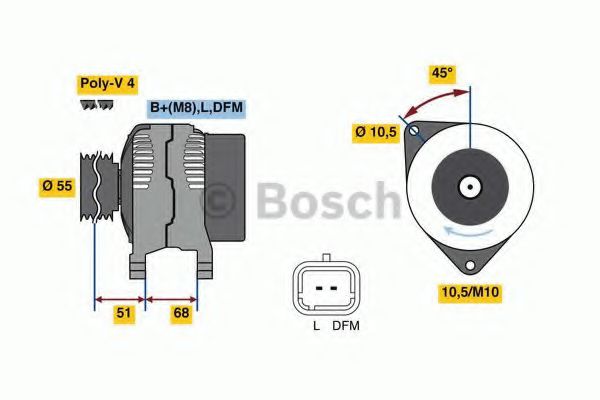 BOSCH 0 986 080 680 Генератор 07 2004 для NISSAN MICRA CC (Ниссан Микра сс) BOSCH 0 986 080 680 Генератор 07 2004 для NISSAN MICRA CC (Ниссан Микра сс)